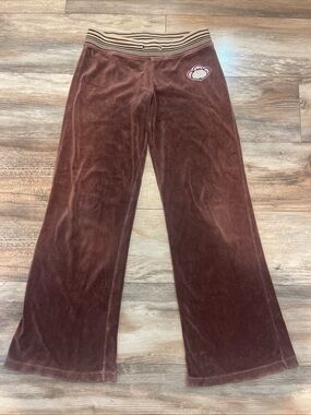 Vintage Bobby By Bobby Jack Women’s Medium Brown Logo Y2K Velour Track Pants